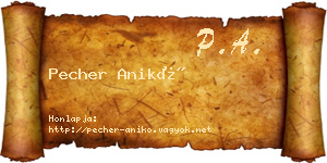 Pecher Anikó névjegykártya